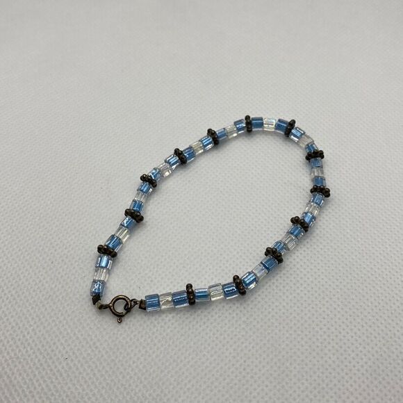 💛 925 Handmade Blue Bead Bracelet - Picture 2 of 3